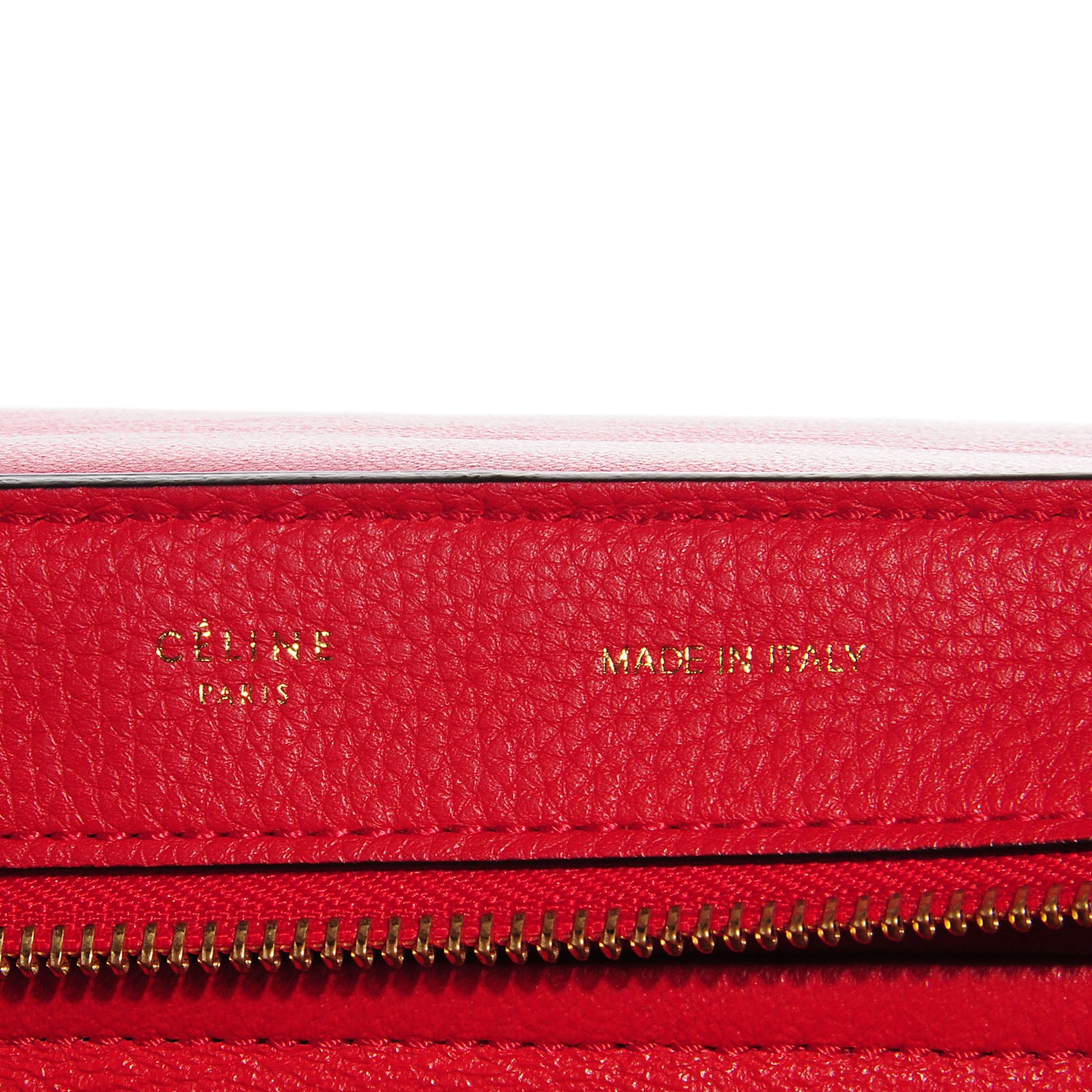 Celine Drummed Calfskin Suede Medium Trapeze Coquelicot 6 of 8