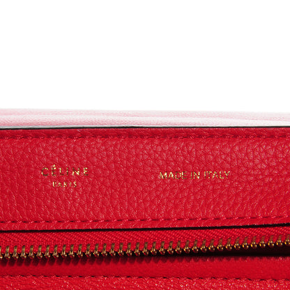 Celine Drummed Calfskin Suede Medium Trapeze Coquelicot 6 of 8