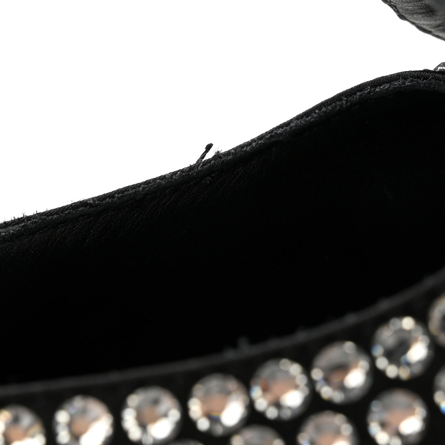 Prada Satin Crystal Metal Triangle Logo 50mm Loafers 35.5 Cristal 11 of 11