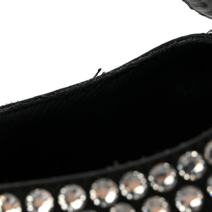 Prada Satin Crystal Metal Triangle Logo 50mm Loafers 35.5 Cristal 11 of 11