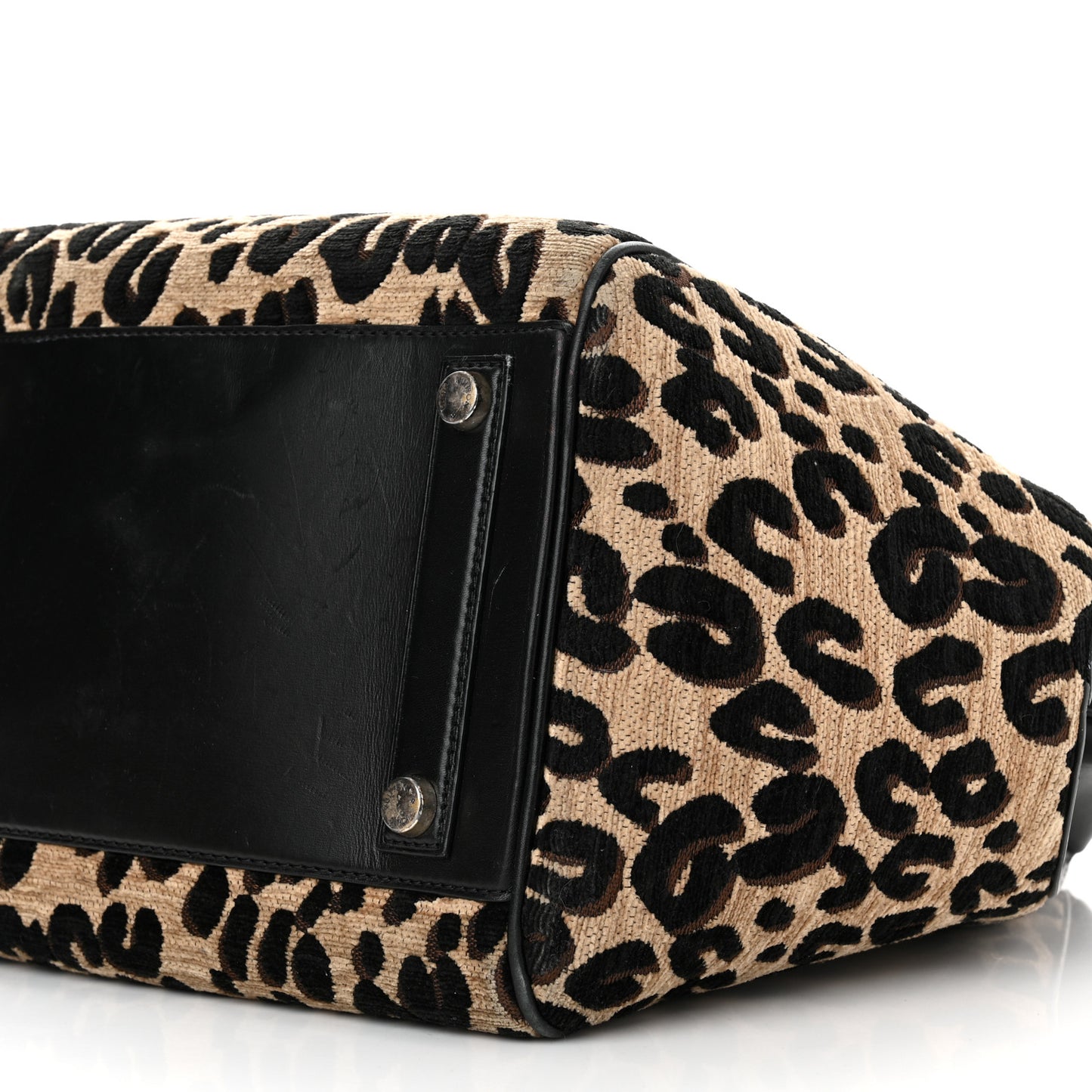 Jacquard Velvet Leopard Print Stephen Sprouse North South Bag Black
