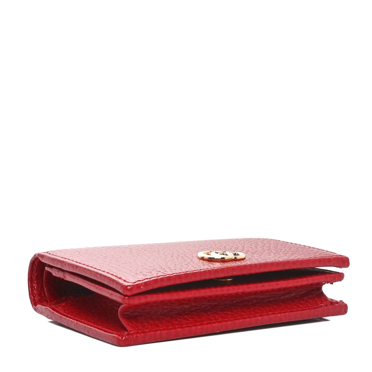Dollar Calfskin GG Marmont Card Case Hibiscus Red