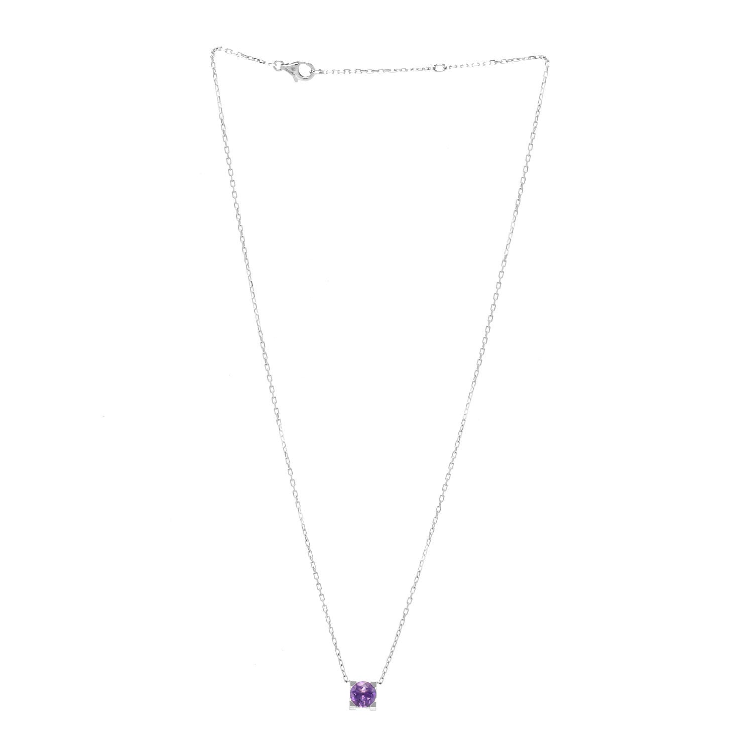 Cartier 18K White Gold Amethyst C De Cartier Pendant Necklace 3 of 6