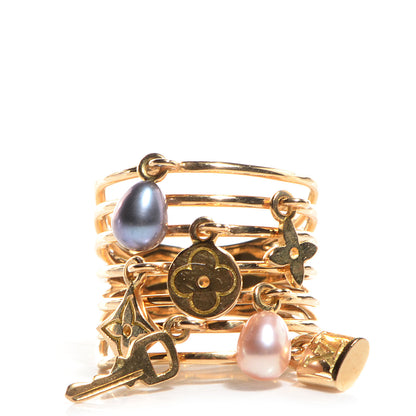 Louis Vuitton 18K Yellow Gold Pearl Monogram Ring 54 US 6.75 1 of 4
