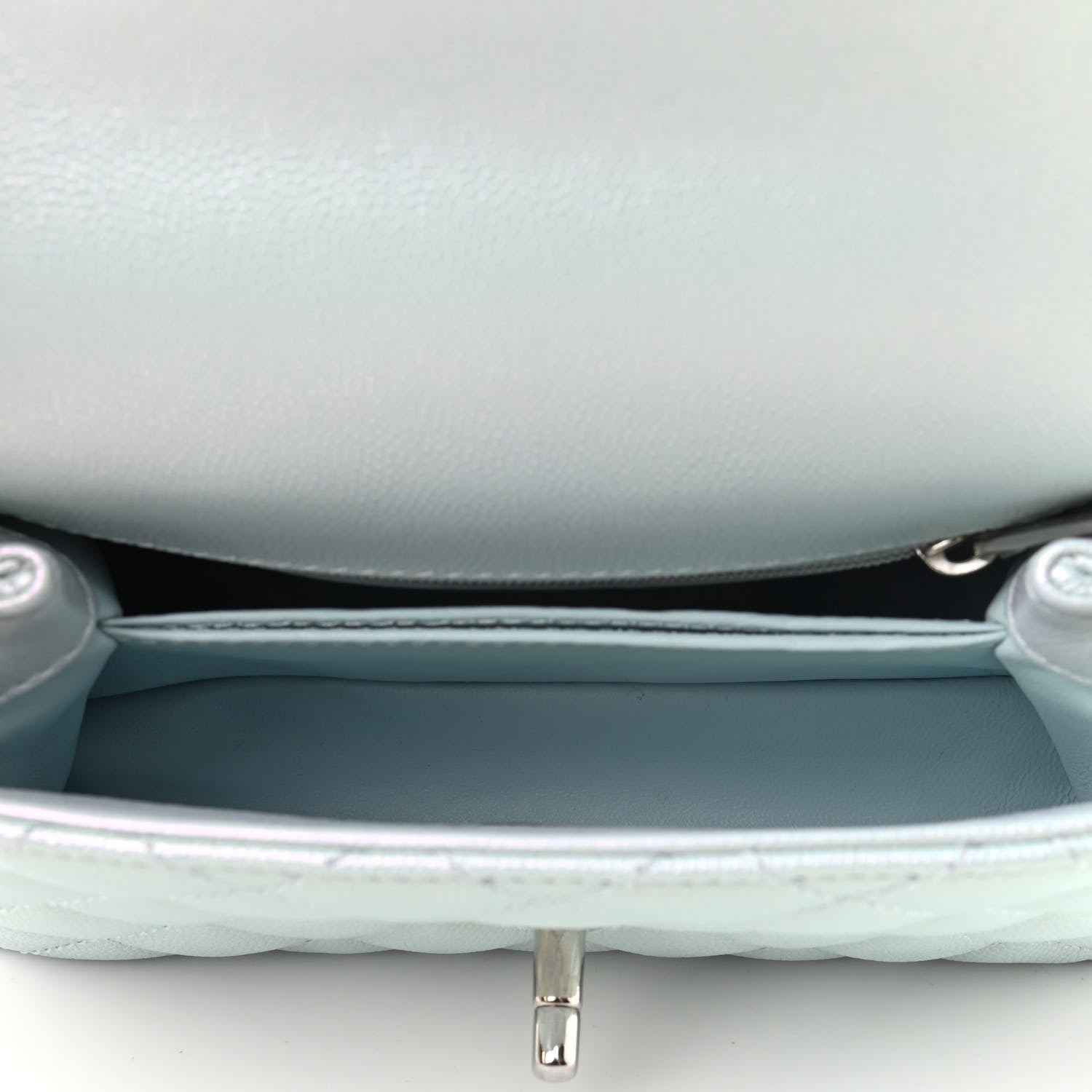 Chanel Iridescent Caviar Quilted Extra Mini Coco Handle Flap Light Blue 4 of 8