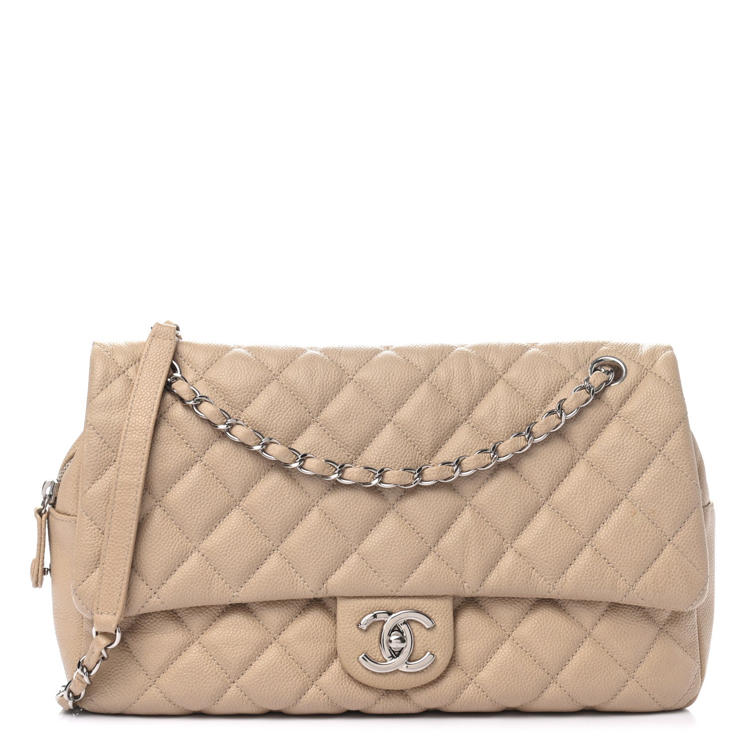 Chanel Caviar Quilted Jumbo Easy Flap Beige 1 of 10
