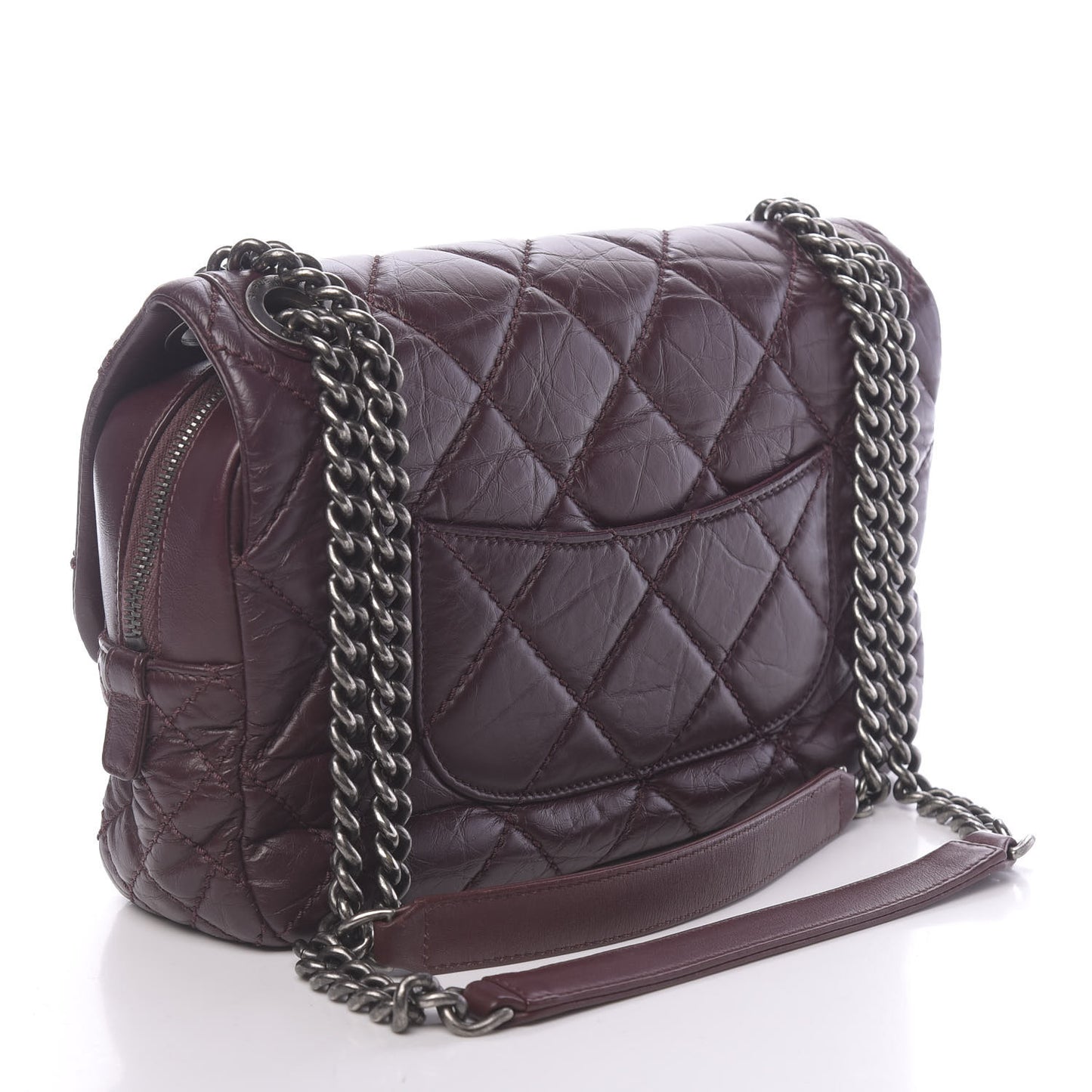 Aged Calfskin Medium New Portobello Flap Burgundy
