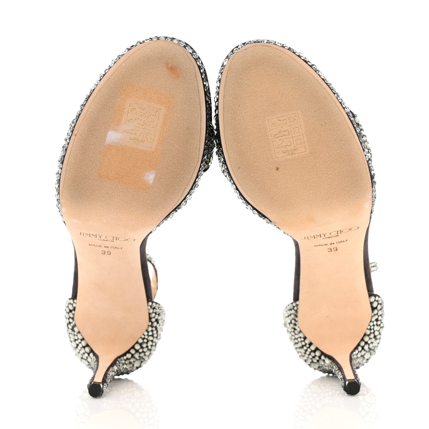 Crystal Sandal Pumps 39 Silver