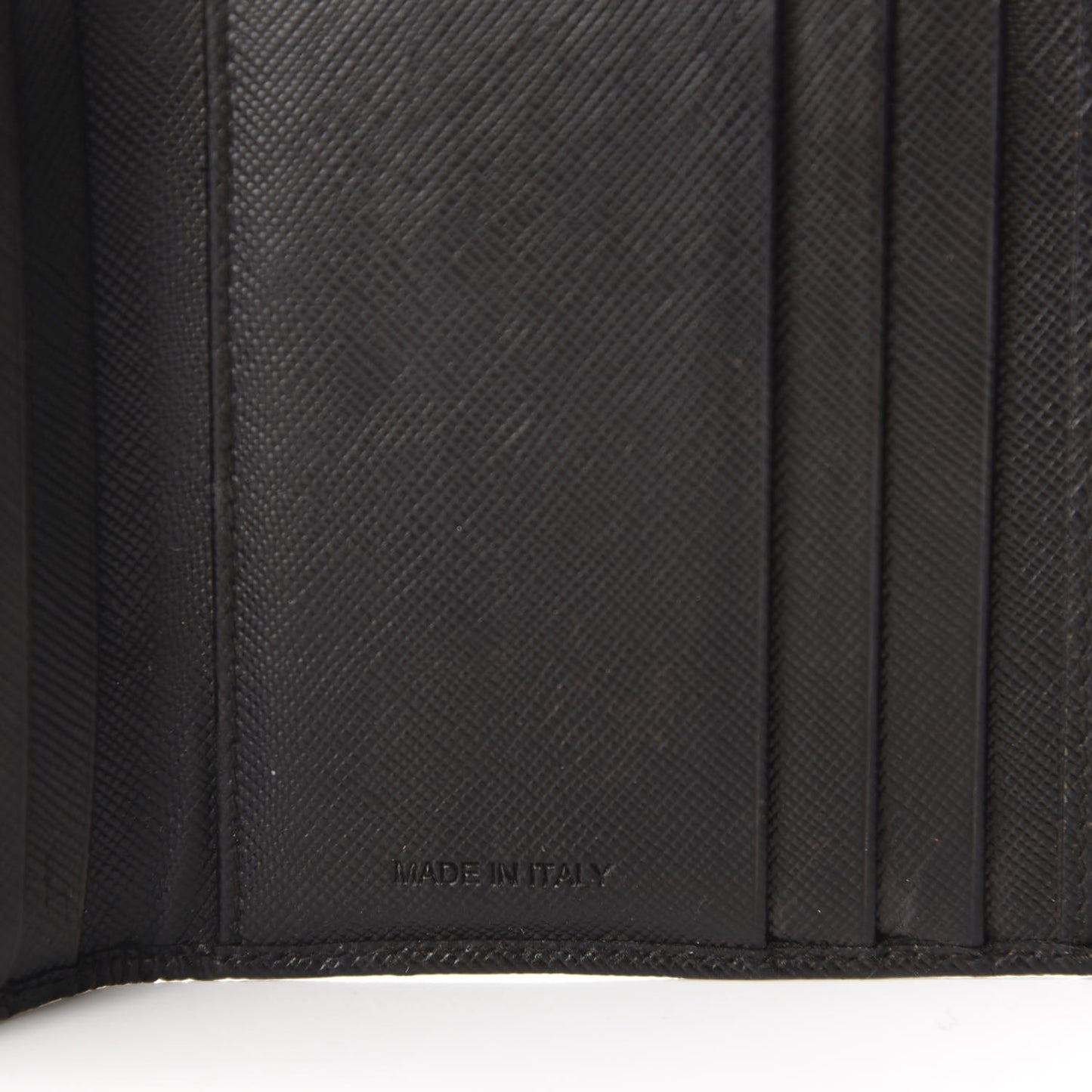 Saffiano Metal Tri-Fold Wallet Black