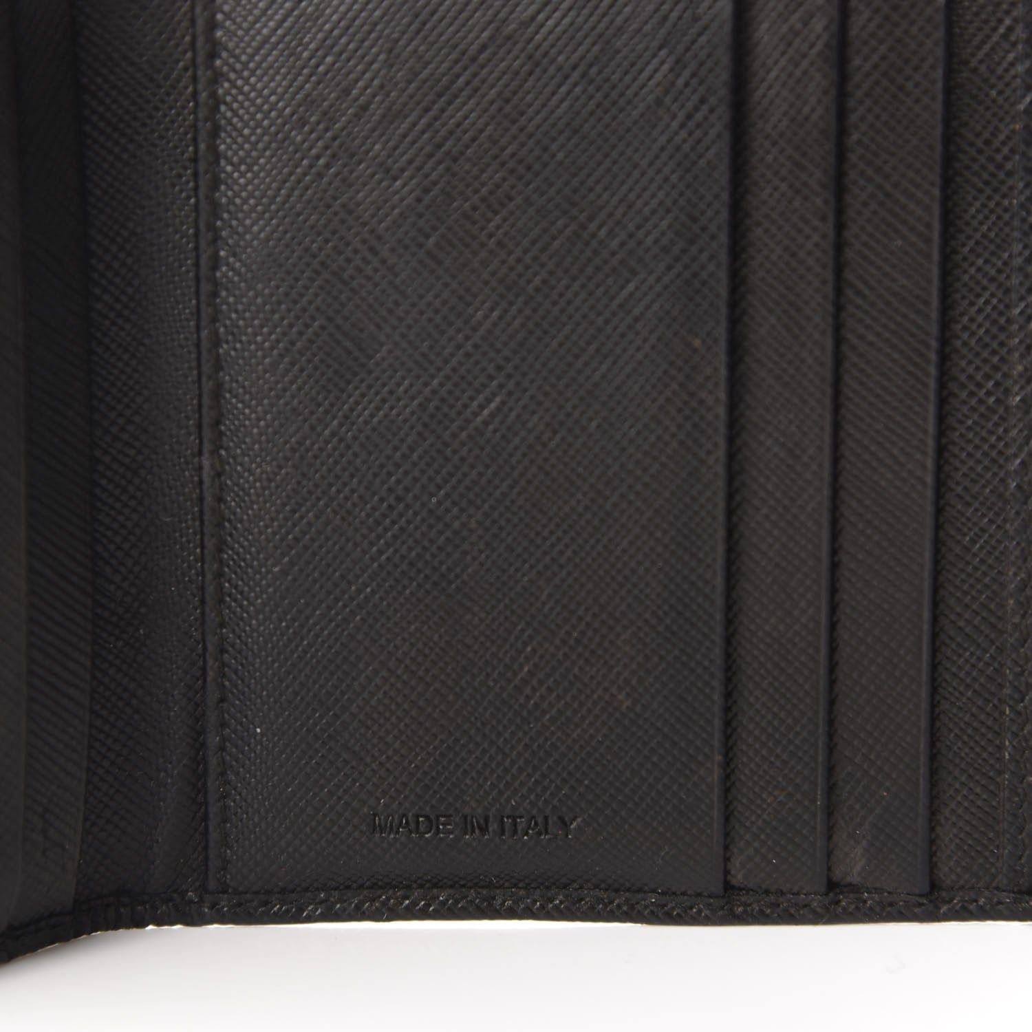 Prada Saffiano Metal Tri-Fold Wallet Black 6 of 8