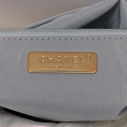 Chanel Iridescent Calfskin Quilted Large Chanel 19 Flap White 6 of 12