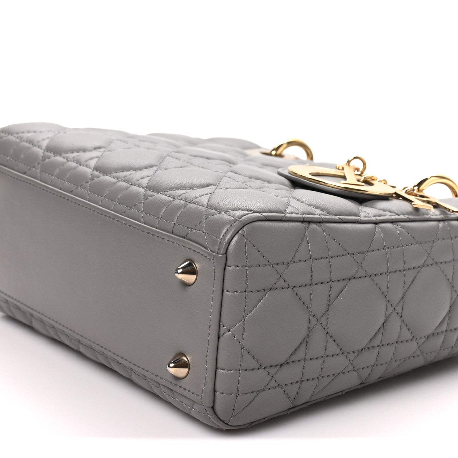 Christian Dior Lambskin Cannage Small My ABCDior Lady Dior Grey 10 of 10