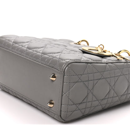 Christian Dior Lambskin Cannage Small My ABCDior Lady Dior Grey 10 of 10