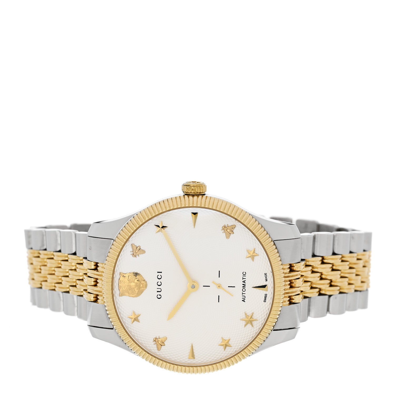Gucci Stainless Steel 40mm G-Timeless Two Tone Charm Automatic Watch 2 of 5