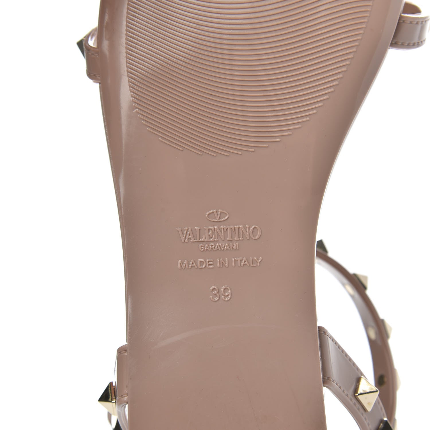 Valentino Garavani PVC Jelly Rockstud Caged Sandals 39 Poudre 7 of 7