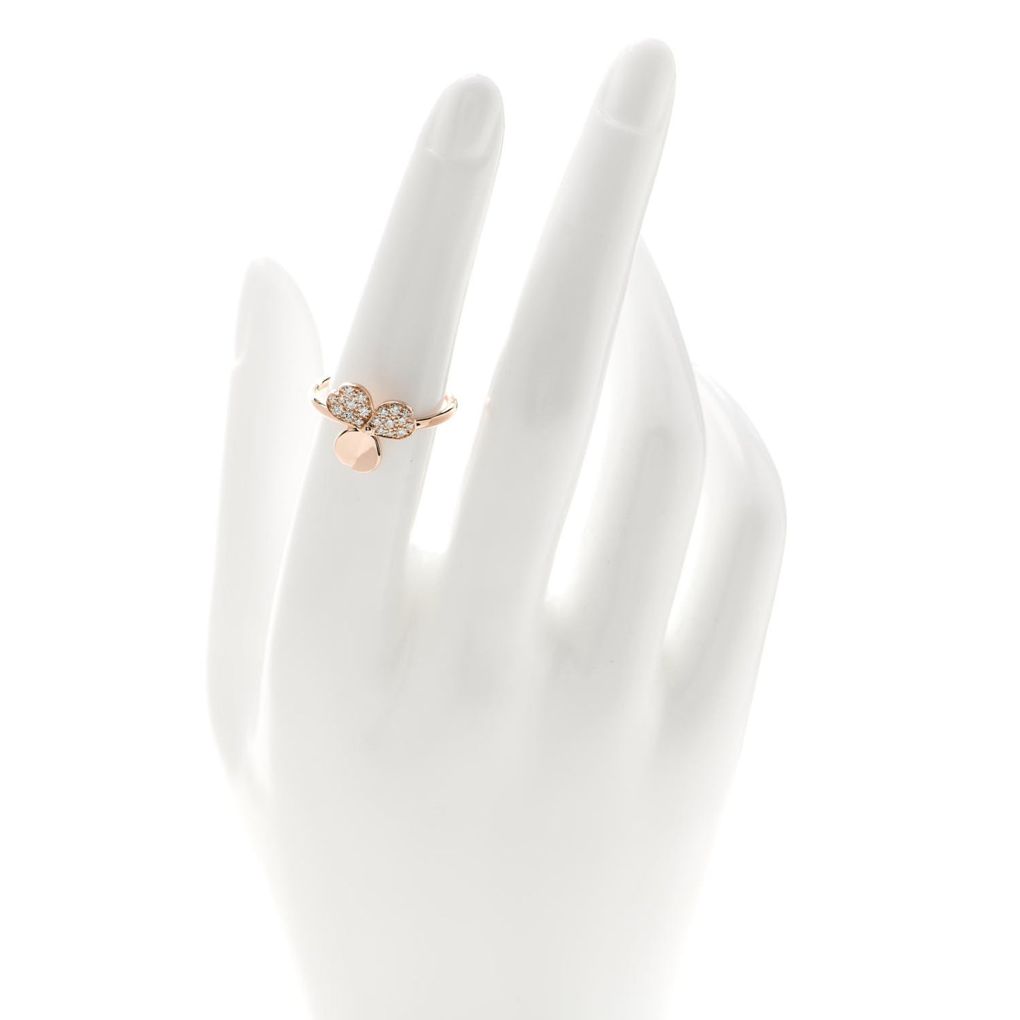 18K Rose Gold Diamond Paper Flowers Ring 53 6.25