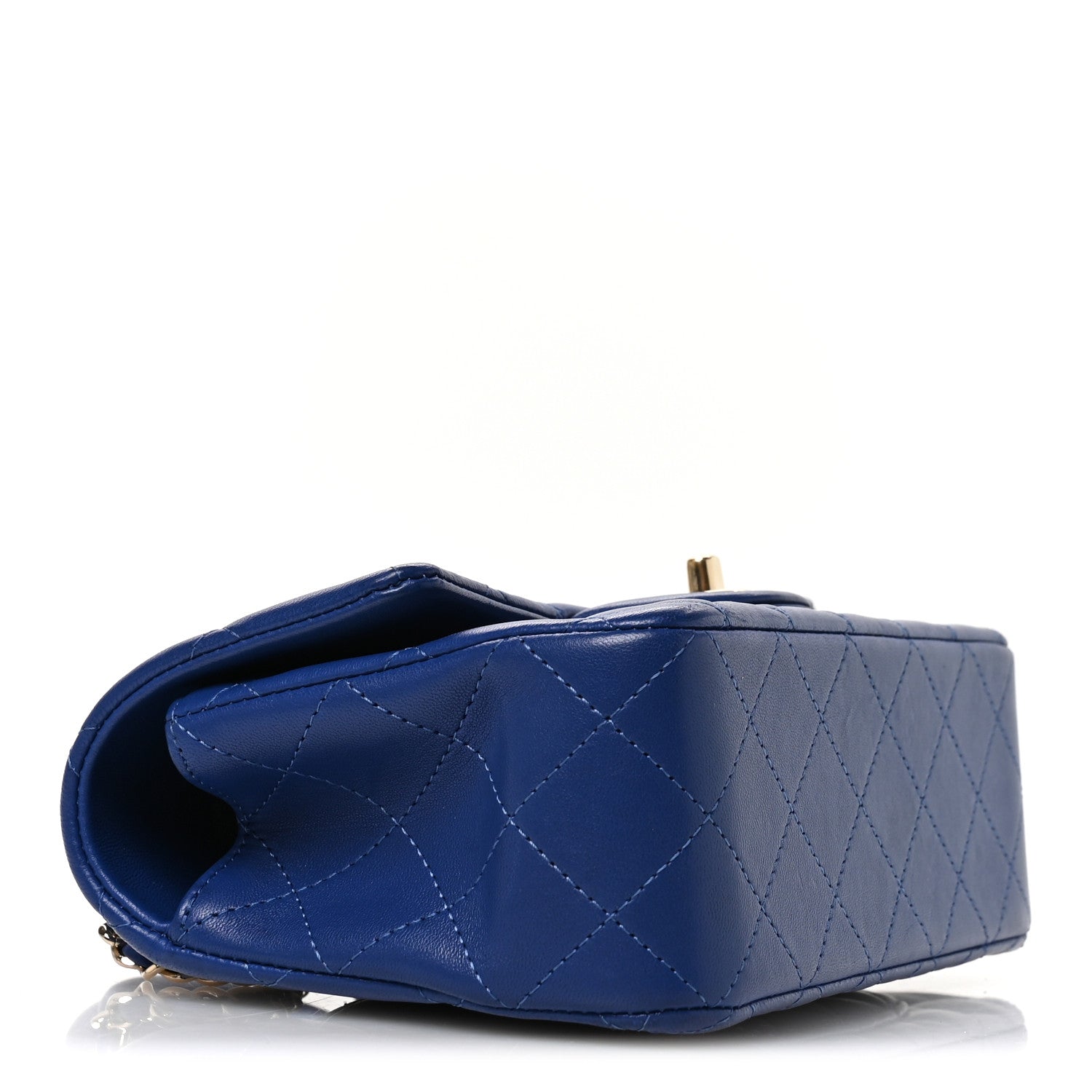Chanel Lambskin Quilted Mini Top Handle Rectangular Flap Dark Blue 4 of 11