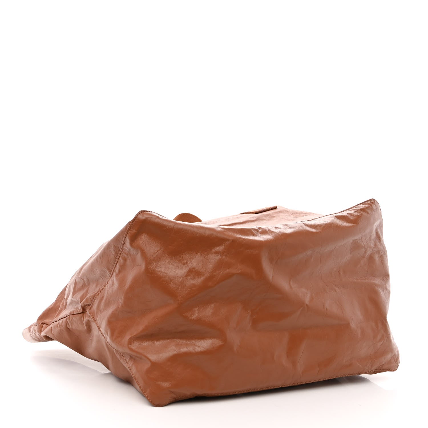 Loewe Paper Calfskin Fold Shopper Tote Tan 4 of 11