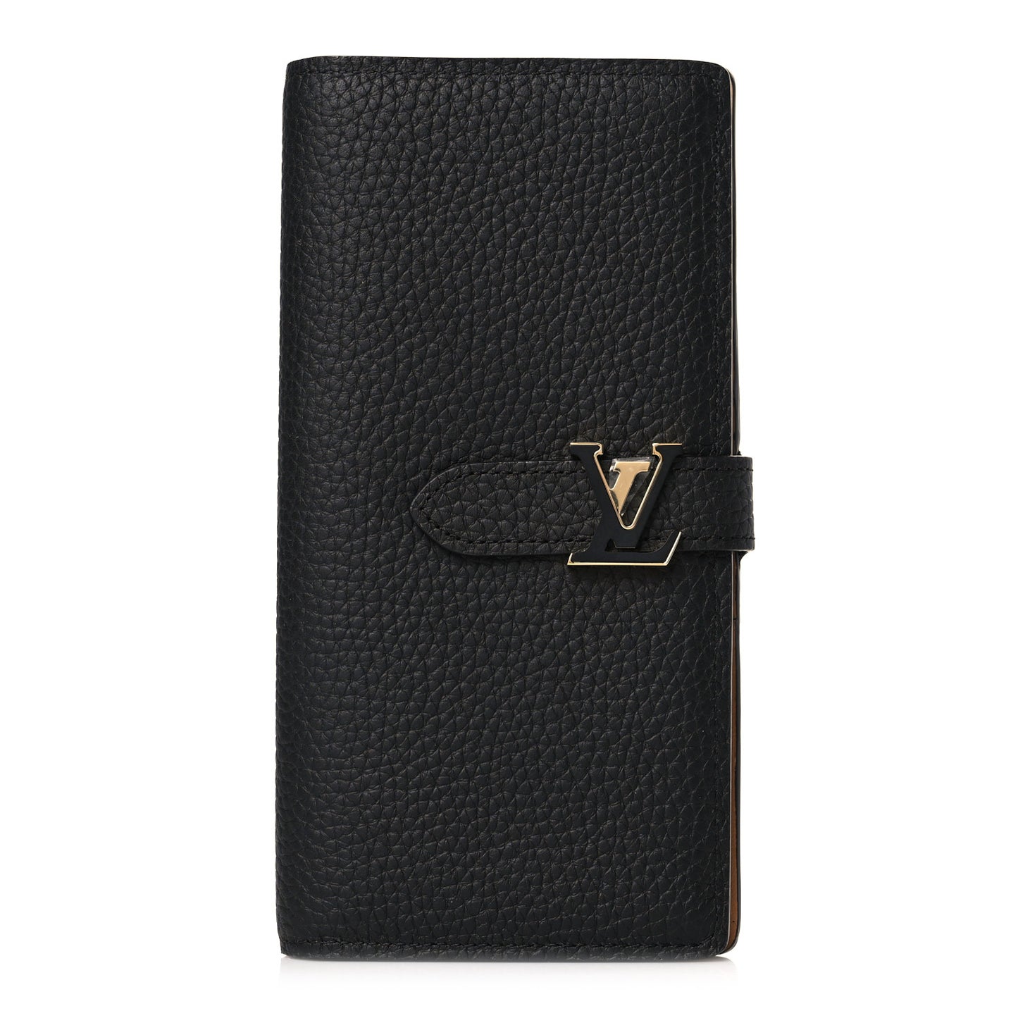 Taurillon LV Vertical Capucines Wallet Black Arizona