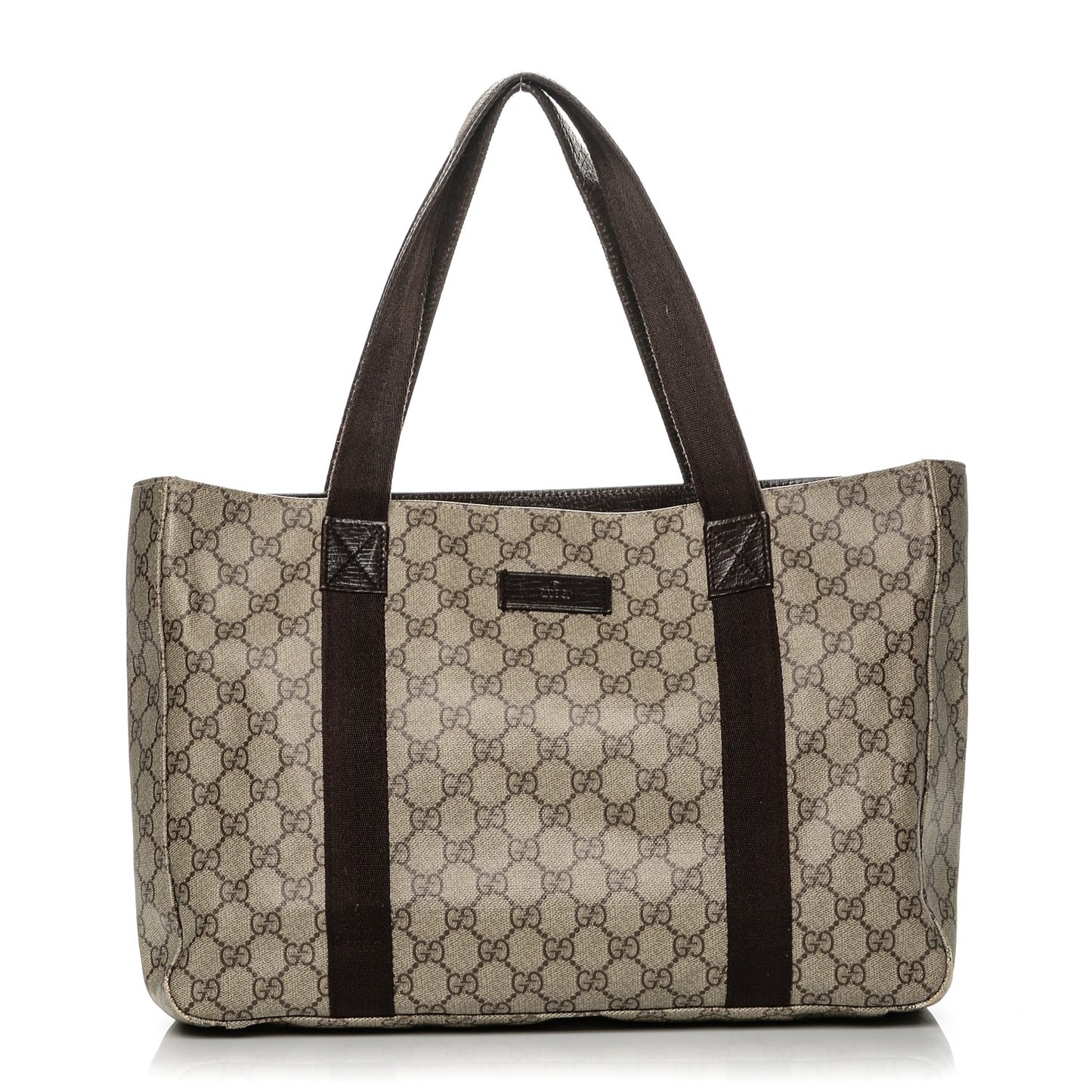 GG Plus Monogram Medium Tote Dark Brown