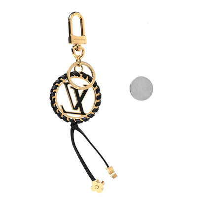 Louis Vuitton Metal Lambskin Enamel Very Bag Charm Key Holder Black 2 of 5