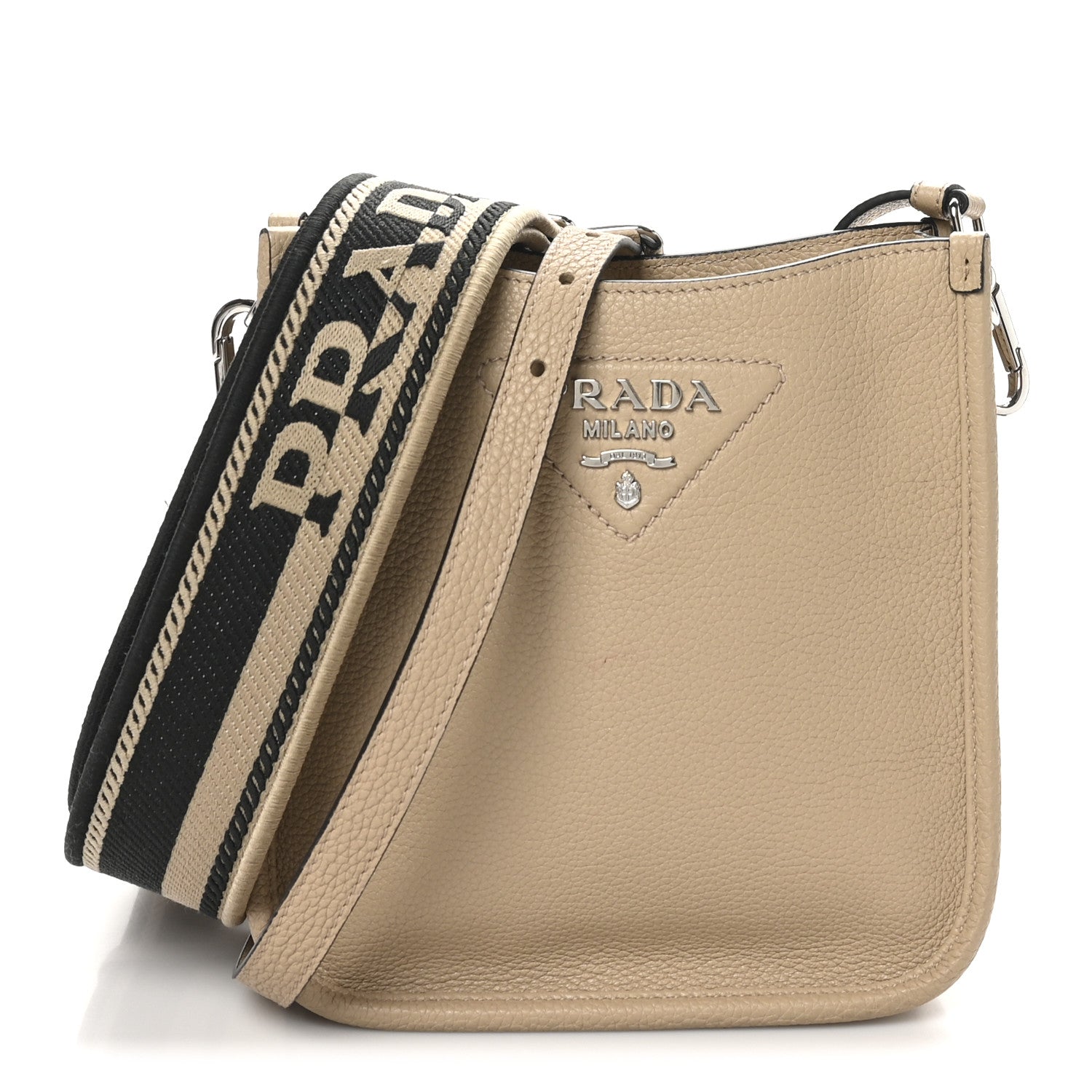 Prada Vitello Daino Soft Mini Hobo Messenger Bag Sabbia 1 of 9