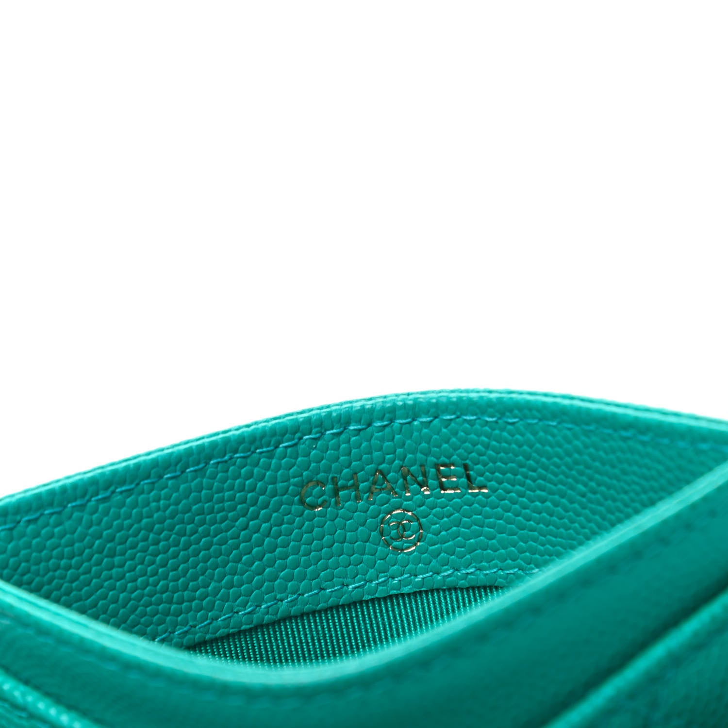 Chanel Caviar Quilted Card Holder Turquoise 6 of 8