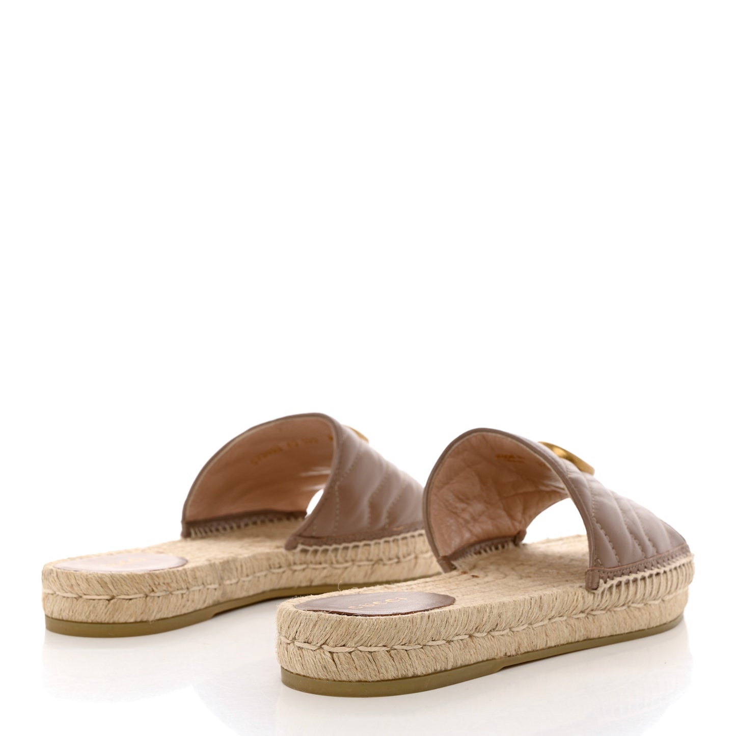 Nappa Matelasse GG Marmont Espadrille Slide Sandals 40 Porcelain Rose