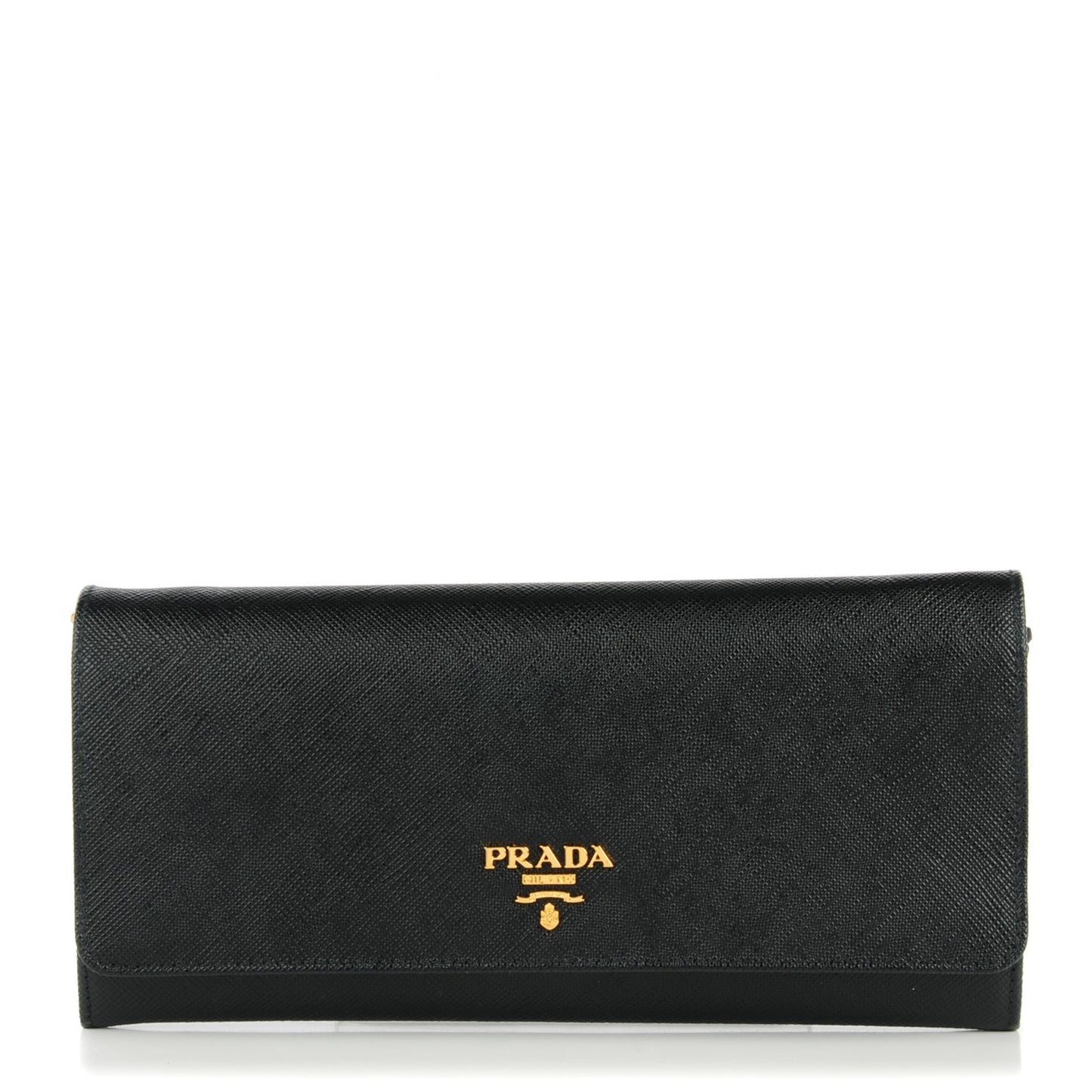 Saffiano Metal Oro Chain Wallet Nero Black