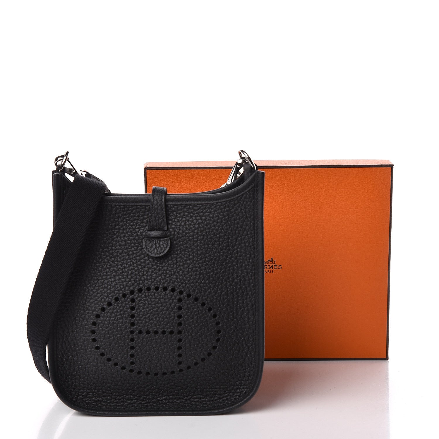 Hermes Taurillon Clemence Evelyne TPM Black 12 of 12