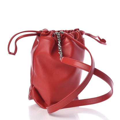 Saint Laurent Lambskin Teddy Drawstring Bag Eros Red 4 of 12