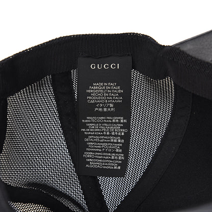 Gucci Grained Calfskin Logo Baseball Hat M 58 Black 6 of 6