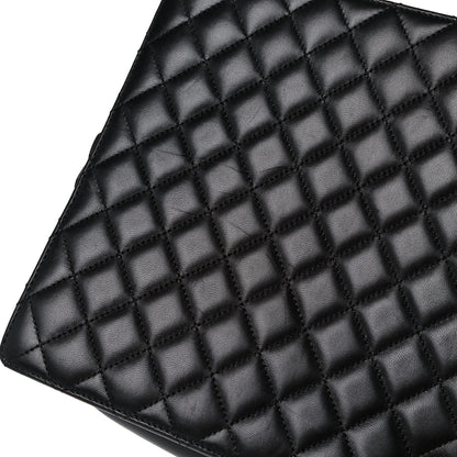Chanel Lambskin Quilted Square Shopping Tote So Black 12 of 13