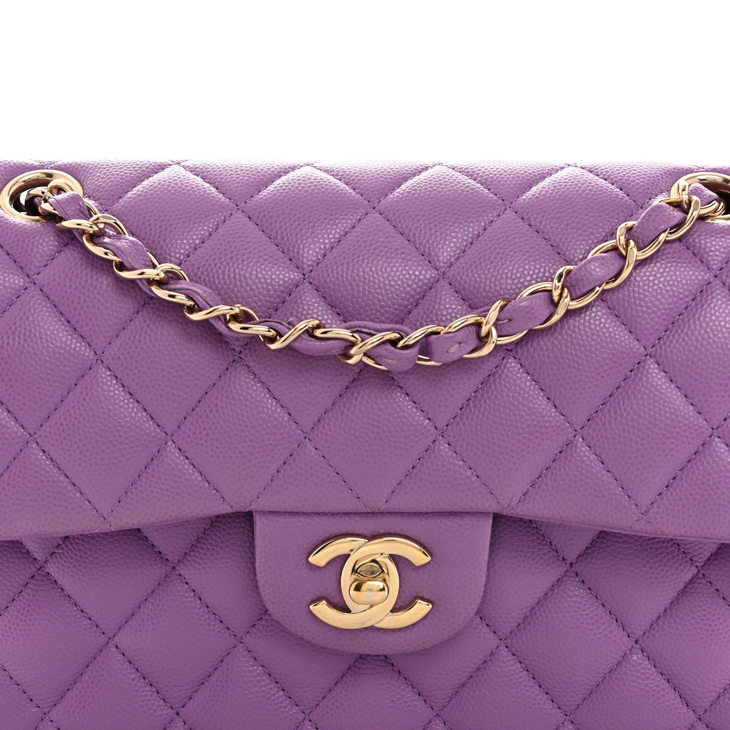 Chanel Caviar Quilted Small Double Flap Purple 8 of 10