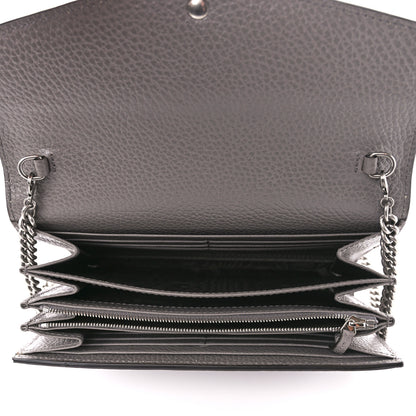 Gucci Dollar Calfskin Crystal Mini Dionysus Chain Wallet Dusty Grey Black Diamond 5 of 11