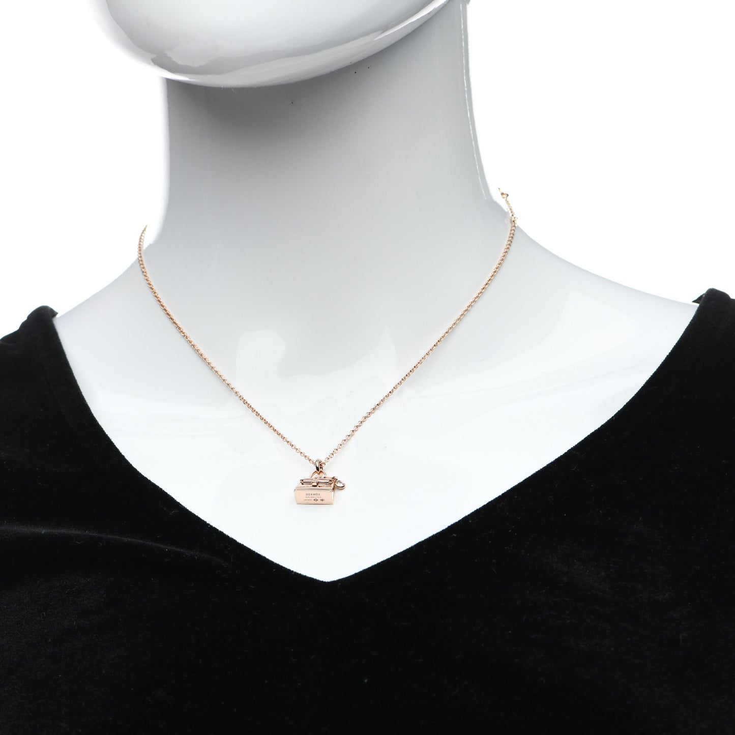 18K Rose Gold Diamond Birkin Pendant Necklace