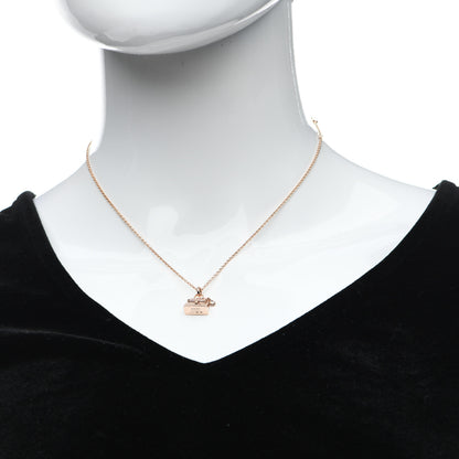 Hermes 18K Rose Gold Diamond Birkin Pendant Necklace 2 of 5