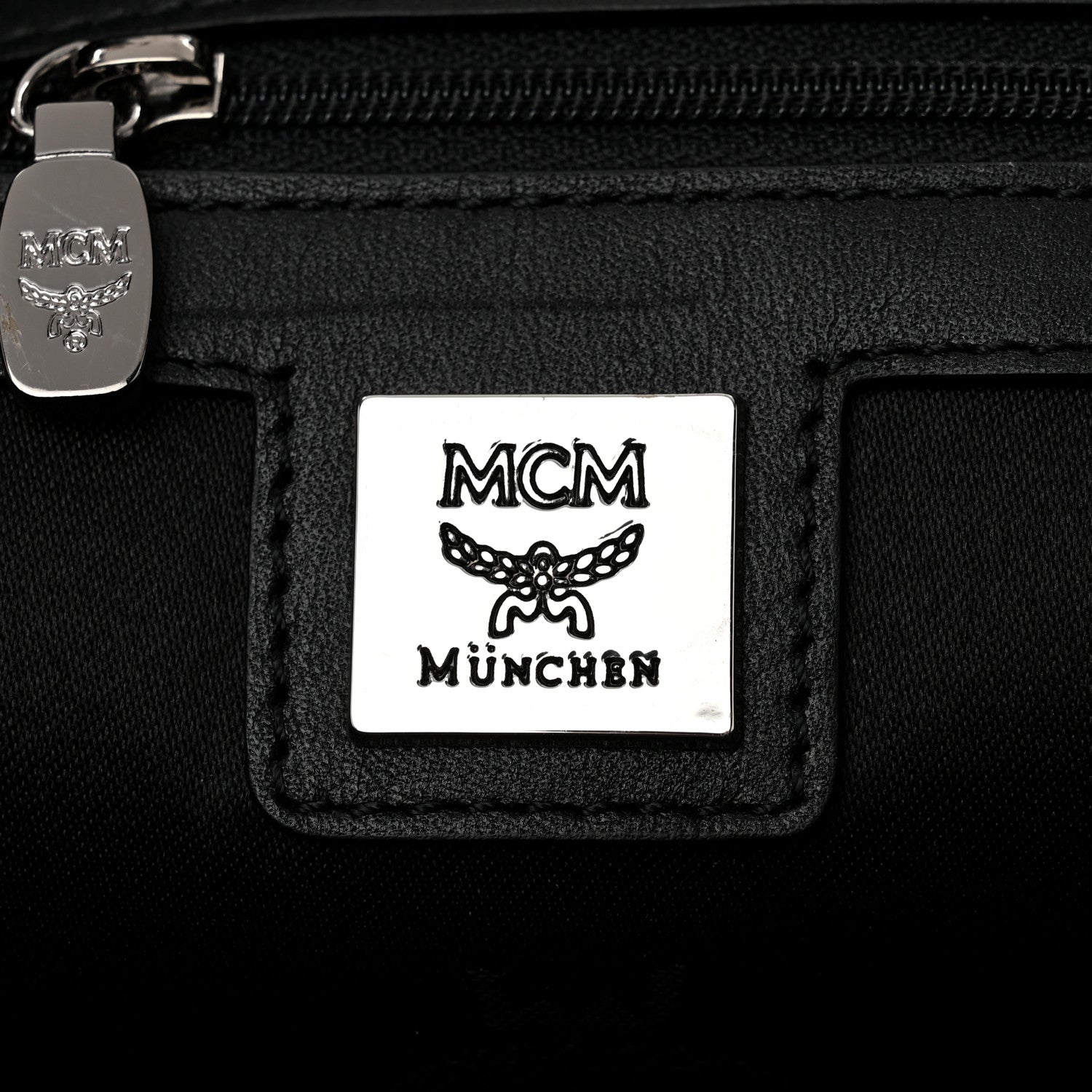MCM Striped Visetos Medium Stark Backpack Black Phantom Grey 6 of 9