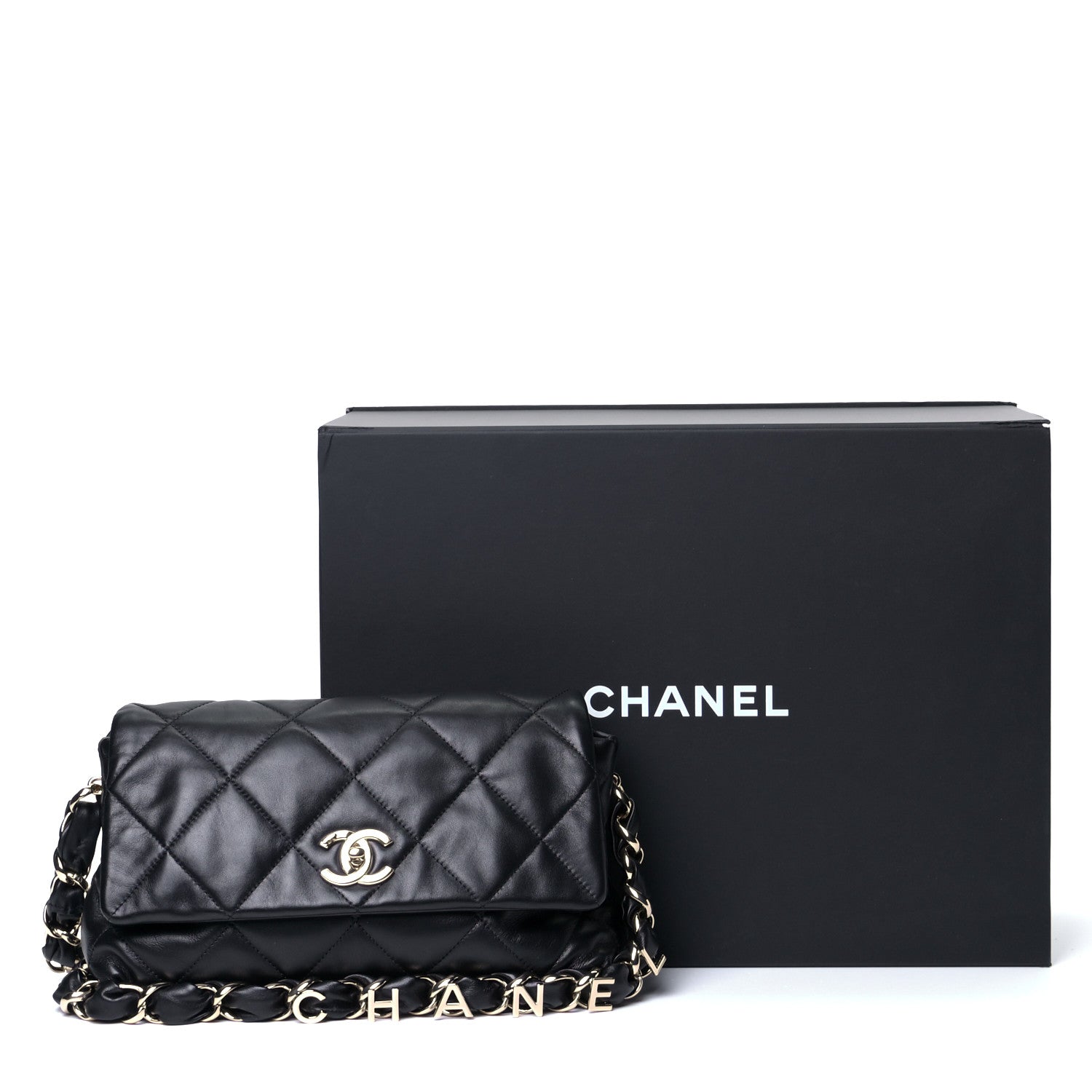 Chanel Lambskin Quilted On The Shoulder Flap Black 6 of 6