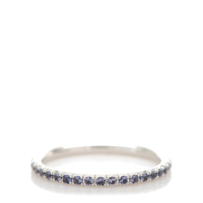 Tiffany 18K White Gold Iolite Metro Single Row Ring 4 1 of 4