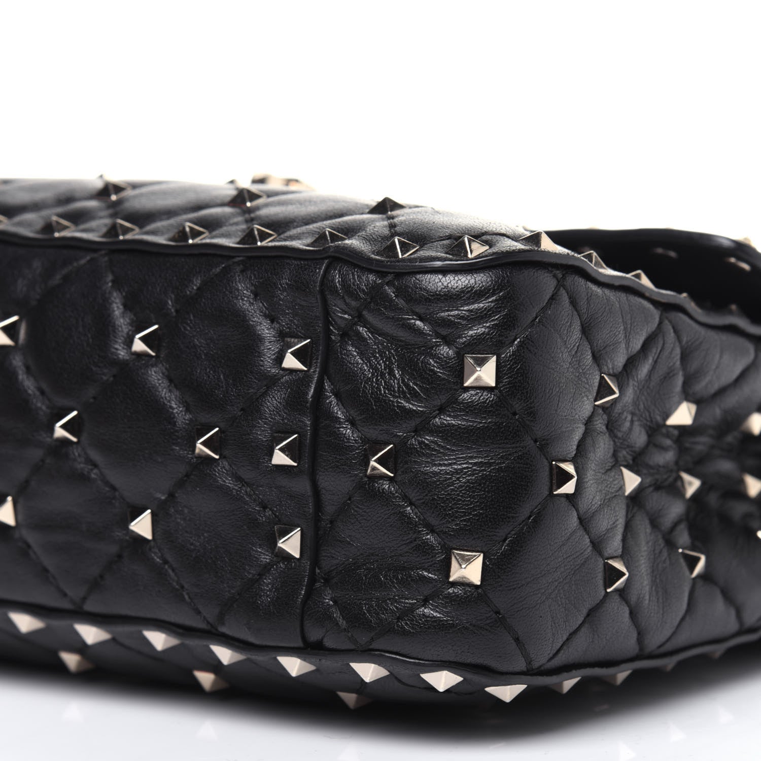Valentino Garavani Lambskin Medium Rockstud Spike Shoulder Bag Black 10 of 11
