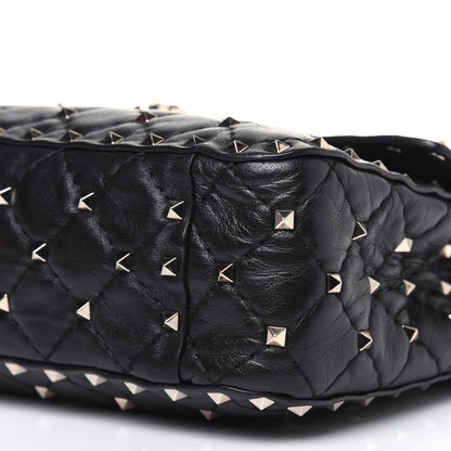 Valentino Garavani Lambskin Medium Rockstud Spike Shoulder Bag Black 10 of 11