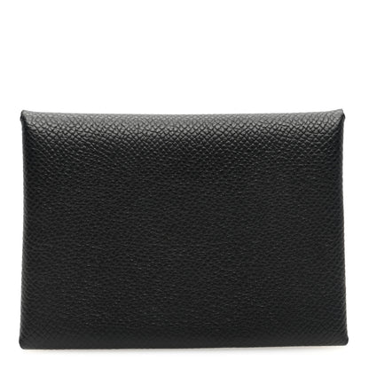 Hermes Epsom Calvi Duo Card Case Black 1 of 8