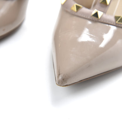 Valentino Garavani Patent Rockstud Ankle Strap Low Heel Pumps 40 Poudre 11 of 11