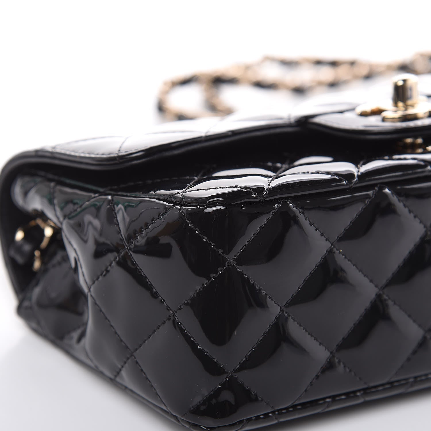 Chanel Patent Calfskin Quilted Mini Rectangular Flap Black 8 of 10