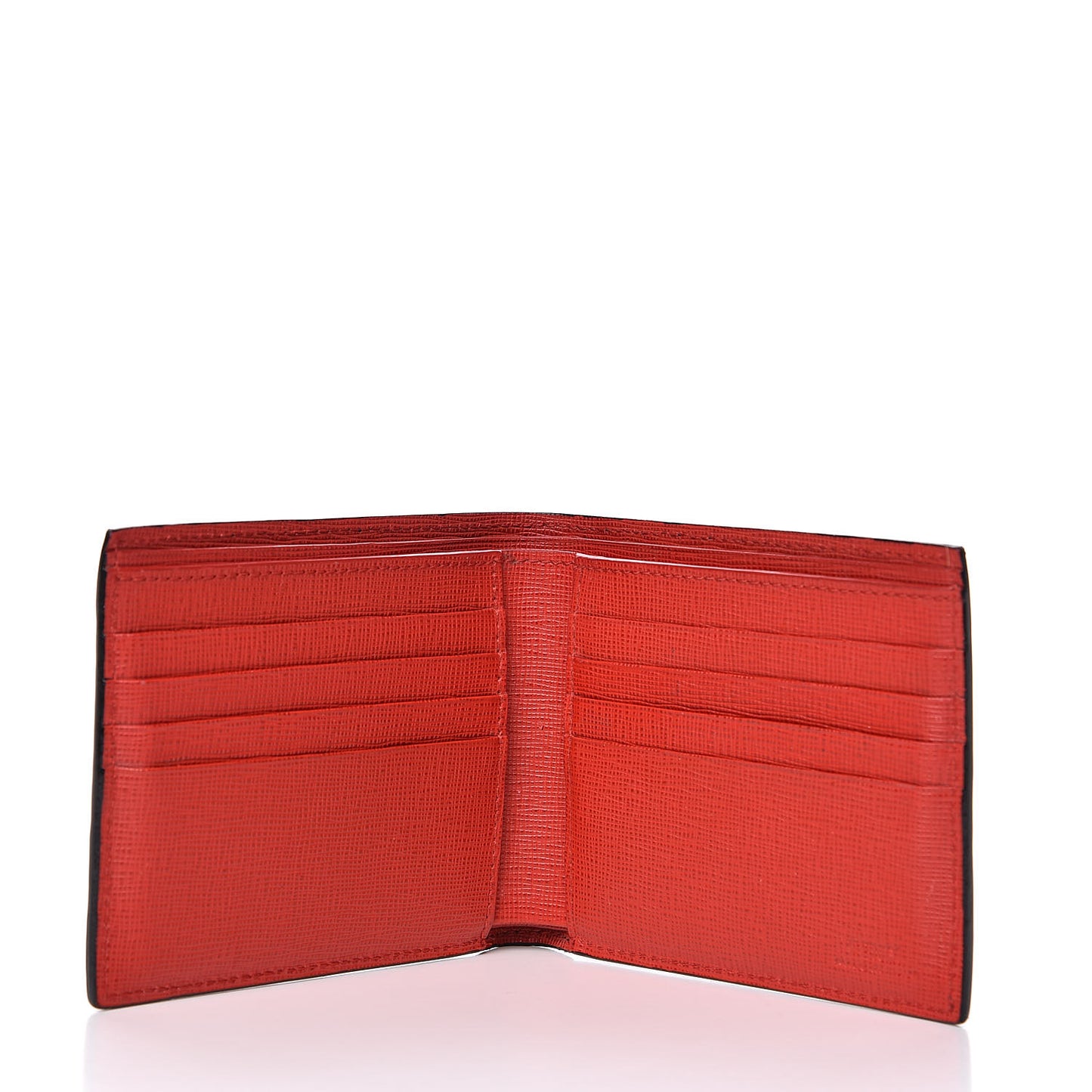 Vitello Elite Monster Eyes Inlay Bi-Fold Wallet Black Giallo Rosso