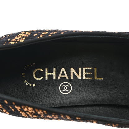 Chanel Tweed CC Pumps 38.5 Black Gold 7 of 9