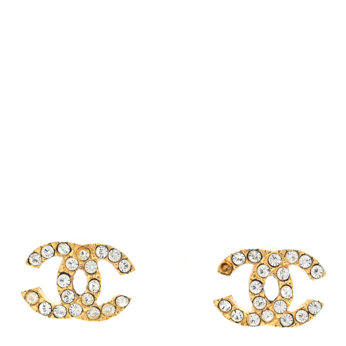 Crystal Mini Timeless CC Earrings Gold