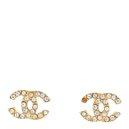 Chanel Crystal Mini Timeless CC Earrings Gold 3 of 5