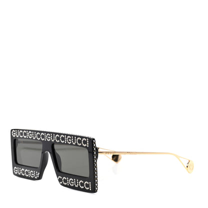Gucci Acetate Crystal Mask-Frame Sunglasses GG0431S Black 1 of 5